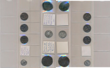 Antike: Münzblatt mit 7 antiken Münzen, römische Kaiserzeit, Byzanz, 3 Nachprägungen/Copy, Gekauft wie gesehen, keine Rückgabe - authenticity not veri...
