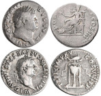 Titus (69 - 79 - 81): Lot 2 Stück, AR-Denar, 3,18 g, PONTIF TR P COS IIII und AR-Denar, 3,45 g, TR P IX IMP XV COS IIII PP, Kampmann 22.36, 22.88, seh...