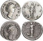 Faustina Maior (+ 141 n.Chr.): Lot 2 Stück, AR-Denar, AVGVSTA, 3,13 g und AR-Denar, IVNO LVCINAEA, 3,36 g, Kampmann 36.29, 36.36, sehr schön.
 [diffe...
