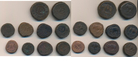 Ceylon / Sri Lanka: Georg III. 1802-1820: Hammered coinage: Lot mit 10 dicken Münzen 1803-1814 mit Elefanten, dabei 1/12 + 1/24 + 1/48 Rixdollar in un...