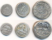 Ceylon / Sri Lanka: Georg III. 1802-1820: Kleines Set 3 Münzen, dabei 24 + 48 + 96 Stivers aus Silber (KM# 76, 77, 79) 1808/1809. Wert / Elefant. Sehr...