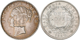 Dschibuti: French Somaliland / Djibouti: 1 Rupie 1840 der East India Company (KM# 457) mit Gegenstempel / Countermark ”Abdul Latif, a silversmith in D...