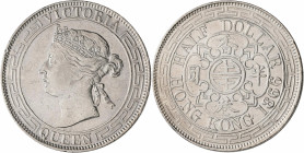 Hong Kong: Victoria 1837-1901: ½ Dollar 1866, KM# 8, 13,43g. Kleine Kratzer und Randfehler, sehr schön+.
 [differenzbesteuert]