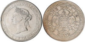 Hong Kong: Victoria 1837-1901: 1 Dollar 1866, KM# 10, 26,89g, Randfehler, Kratzer, sehr schön+.
 [differenzbesteuert]