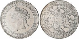 Hong Kong: Victoria 1837-1901: 1 Dollar 1867, KM# 10, 27,07g. Gereinigt, Kleine Randfehler und Kratzer, sehr schön+.
 [differenzbesteuert]