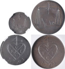 Indien: East India Company, Bombay Presidency: ½ Pice, 1 Pice, 1,5 Pice und 2 Pice 1791 Proof. Komplette Typensammlung. KM# 192, 193, 195 und 196. All...