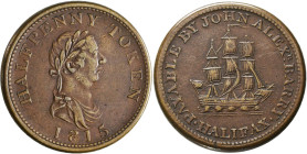 Kanada: Nova Scotia, John Alexr. Barry - Halifax ½ Penny (Half Penny) Token 1815.
 [differenzbesteuert]