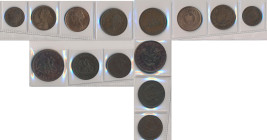 Kanada: Kleines Lot 7 Münzen der Confederation, dabei: New Brunswick mit Half Penny Token 1843 und 1 Cent 1864, Upper Canada mit ½ Penny 1854 und Penn...
