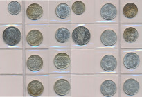 Belgien: Kleines Lot 10 Silbermünzen, dabei 5 Francs 1849 (Leopold Premier) sowie 20 - 100 Francs Münzen um 1950.
 [differenzbesteuert]
Gebotslos, Z...
