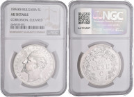 Bulgarien: Ferdinand I. 1887-1908: 5 Leva 1894 KB. KM# 18, im NGC Holder mit der Bewertung AU Details, corrosion, cleaned.
 [differenzbesteuert]