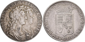 Großbritannien: William and Mary 1689-1694: Halfcrown 1689. 14,81 g. KM# 472.1, Seaby 3434. Feine Patina, kleine Randfehler, sehr schön.
 [differenzb...