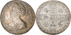 Großbritannien: Anne 1702-1714: Crown 1707. 29,93 g. KM# 519.3, Davenport 1340, Seaby 3578. Feine Patina, kleine Randfehler, vorzüglich.
 [differenzb...
