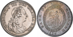 Großbritannien: George III. 1760-1820: Dollar 1804 für den Umlauf als 5 Shillings. 26,95 g. KM# Tn1 (GB, Token Coinage), Seaby 3768. Rückstände der Üb...