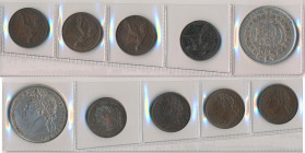 Großbritannien: George IV. 1820-1830: ½ Crown (Halfcrown) 1823. KM# 688, Seaby 3808, sehr schön. Dabei noch Farthing 1821, 1822, 1823 und 1825. KM# 67...