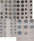 Großbritannien: Victoria 1837-1901: Geld der Queen ca. 1893- 1901. Dabei Farthing, Halfpenny, Penny aus Kupfer sowie 3 und 6 Pence, Shilling und Flori...