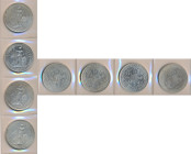 Großbritannien: Edward VII. 1901-1910: Trade Dollar 1902, 1903, 1907 und 1909 B, Bombay Mint. KM# T5. Je ca. 26,8 g. Sehr schön, Lot 4 Münzen.
 [diff...