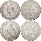 Großbritannien: George V. 1910-1936: Trade Dollar 1925 + 1930 ohne Buchstabe = London. KM# T5. Je ca. 26,90 g. Kleine Kratzer, sehr schön - vorzüglich...