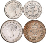 Großbritannien: Victoria 1837-1901: Maundy Set 1842 (1, 2, 3 und 4 Pence) KM# MDS 92. In Quadrumdose aufbewahrt, vorzüglich.
 [differenzbesteuert]