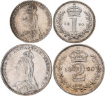 Großbritannien: Victoria 1837-1901: Maundy Set 1890 (1, 2, 3 und 4 Pence) KM# MDS 146. In Quadrumdose aufbewahrt, Stempelglanz.
 [differenzbesteuert]...
