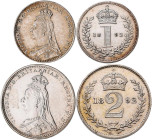 Großbritannien: Victoria 1837-1901: Maundy Set 1892 (1, 2, 3 und 4 Pence) KM# MDS 148. In Quadrumdose aufbewahrt, fast Stempelglanz.
 [differenzbeste...