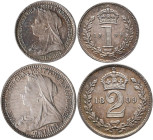 Großbritannien: Victoria 1837-1901: Maundy Set 1899 (1, 2, 3 und 4 Pence) KM# MDS 155. In Quadrumdose aufbewahrt, Stempelglanz.
 [differenzbesteuert]...