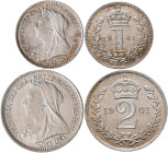 Großbritannien: Victoria 1837-1901: Maundy Set 1901 (1, 2, 3 und 4 Pence) KM# MDS 157. In Quadrumdose aufbewahrt, vorzüglich.
 [differenzbesteuert]