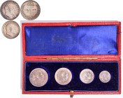 Großbritannien: Edward VII. 1901-1910: Maundy Set 1902 (1, 2, 3 und 4 Pence) KM# MDS 158. Im Ausgabeetui (Maundy Money box), Stempelglanz.
 [differen...