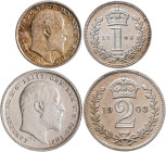Großbritannien: Edward VII. 1901-1910: Maundy Set 1903 (1, 2, 3 und 4 Pence) KM# MDS 160. In Quadrumdose aufbewahrt, vorzüglich.
 [differenzbesteuert...