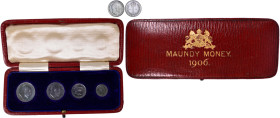 Großbritannien: Edward VII. 1901-1910: Maundy Set 1906 (1, 2, 3 und 4 Pence) KM# MDS 163. In original Verkaufsetui, tolle Patina, winzige Kratzer, vor...