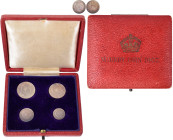 Großbritannien: Edward VII. 1901-1910: Maundy Set 1907 (1, 2, 3 und 4 Pence) KM# MDS 164. Im Ausgabeetui (Maundy Money box, leicht beschädigt), Stempe...