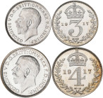 Großbritannien: George V. 1910-1936: Maundy Set 1917 (1, 2, 3 und 4 Pence) KM# MDS 175. In Quadrumdose aufbewahrt, Stempelglanz.
 [differenzbesteuert...