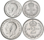 Großbritannien: George V. 1910-1936: Maundy Set 1922 (1, 2, 3 und 4 Pence) KM# MDS 180. In Quadrumdose aufbewahrt, Stempelglanz.
 [differenzbesteuert...