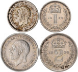 Großbritannien: George V. 1910-1936: Maundy Set 1935 (1, 2, 3 und 4 Pence) KM# MDS 193. In Quadrumdose aufbewahrt, Münzen teils mit Belag, vorzüglich....