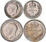 Großbritannien: George V. 1910-1936: Maundy Set 1936 (1, 2, 3 und 4 Pence) KM# MDS 194. In Quadrumdose aufbewahrt, Münzen teils mit Belag, vorzüglich....