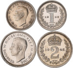 Großbritannien: George VI. 1936-1952: Maundy Set 1945 (1, 2, 3 und 4 Pence) KM# MDS 204. In Quadrumdose aufbewahrt, Stempelglanz.
 [differenzbesteuer...