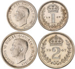Großbritannien: George VI. 1936-1952: Maundy Set 1947 (1, 2, 3 und 4 Pence) KM# MDS 206. In Quadrumdose aufbewahrt, Stempelglanz.
 [differenzbesteuer...