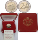 Monaco: Albert II. 2005-,: 2 Euro 2015, 800 Jahre Bau des ersten Schlosses (1215 - Fondation de la forteresse). In Kapsel, Etui mit Umkarton und mit Z...