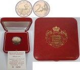 Monaco: Albert II. 2005-,: 2 Euro 2016, 150 Jahre Gründung Monte Carlo durch Charles III. (1866 - Charles III fonde Monte-Carlo). In Kapsel, Etui mit ...