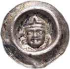 Altdeutschland und RDR bis 1800: Augsburg, Bistum, Marquard von Randeck 1348-1366: Brakteat. Bischofskopf mit Krummstab und Buch. 0,43g. Slg. Bonhoff ...