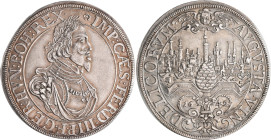 Altdeutschland und RDR bis 1800: Augsburg: Taler (Reichstaler) 1642, mit Titel Ferdinand III. 28,92 g. Davenport 5039. Kleiner Randfehler, sehr schön ...