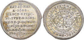 Altdeutschland und RDR bis 1800: Bamberg-Bistum, Marquard Sebastian Schenk von Stauffenberg 1683-1693: Groschen 1693, Nürnberg, auf seinen Tod, 2,92 g...