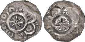 Altdeutschland und RDR bis 1800: Bamberg-Bistum, Otto II. von Andechs 1177-1196: Dünnpfennig, Doppelkreuz umgeben von 8 Halbbögen / Thronender Bischof...