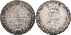 Altdeutschland und RDR bis 1800: Braunschweig-Calenberg-Hannover, Georg III. 1760-1820: 24 Mariengroschen (2/3 Taler) 1786 IWS Clausthal. Welter 2817....