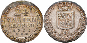 Altdeutschland und RDR bis 1800: Braunschweig-Calenberg-Hannover, Georg III. 1760-1820: 24 Mariengroschen (2/3 Taler) 1796 PLM Clausthal. Welter 2817....