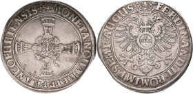 Altdeutschland und RDR bis 1800: Frankfurt: Taler 1621 (Reichstaler) mit Titel Ferdinand II. Adler auf Kreuz Doppeladler mit Reichsapfel auf der Brust...