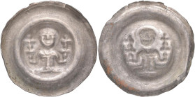 Altdeutschland und RDR bis 1800: Halberstadt-Bistum, Ludolf I. von Schladen 1236-1241: Brakteat, Brustbild des Hl. Stephan mit 2 Doppelkreuzstäben von...
