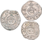 Altdeutschland und RDR bis 1800: Northeim, Stadt: 3 x 1/24 Taler 1619, mit Titel Matthias II. Je ca. 0,80g. Varianten. KM# 7, Mertens 70f. Sehr schön ...