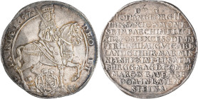 Altdeutschland und RDR bis 1800: Sachsen, Johann Georg II. 1656-1680: Taler / Reichstaler 1657, Mz. Eichel - Dresden, auf das Vikariat. DEO am Kopf de...