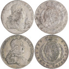 Altdeutschland und RDR bis 1800: Sachsen, Friedrich August III. (I.) 1763-1806-1827: Lot 2 Stück, Konventionstaler 1795, 1797 IEC - Dresden, Davenport...