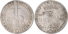 Altdeutschland und RDR bis 1800: Stolberg-Stolberg, Christoph Friedrich und Jost Christian 1704-1738: 2/3 Taler 1727 IIG-Stolberg Ausbeute, Feinsilber...